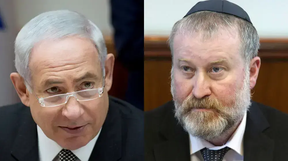 בנימין נתניהו ואביחי מנדלבליט (עיבוד תמונה)