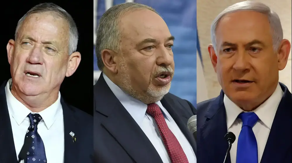 מפוצלת נתניהו ליברמן גנץ (עיבוד תמונה) מפוצלת נתניהו ליברמן גנץ (עיבוד תמונה)