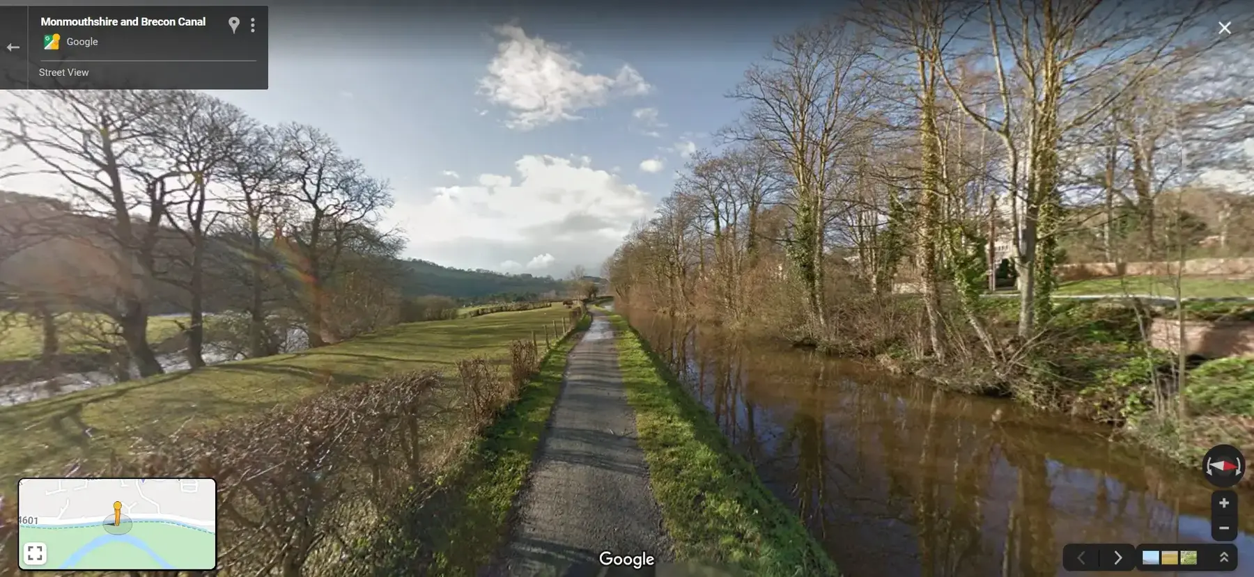 Monmouthshire and Brecon Canal, ווילס פלאסה דה סיבלס, בגוגל סטריט ויו (צילום מסך) Monmouthshire and Brecon Canal, ווילס פלאסה דה סיבלס, בגוגל סטריט ויו (צילום מסך)