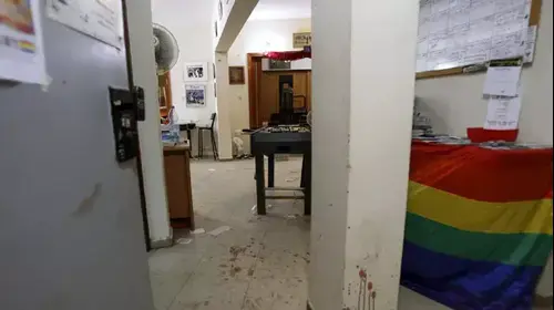 חדר המועדון בו התבצע הירי בתל אביב נגד הקהילה ההומו-לסבית (רויטרס)