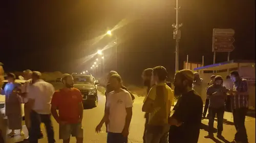 זירת הדריסה בצומת חוות גלעד 16 באוגוסט 2018 (מערכת וואלה! NEWS , נדב גולדשטיין /TPS)