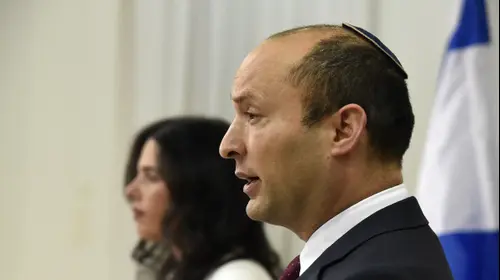 איילת שקד ונפתלי בנט בהצהרה מיוחדת, בחירות 2019, מפלגת הימין החדש, 29 דצמבר 2018 (ראובן קסטרו)