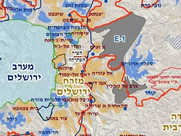 מפת איזור E1 (מערכת וואלה! , עיר עמים)