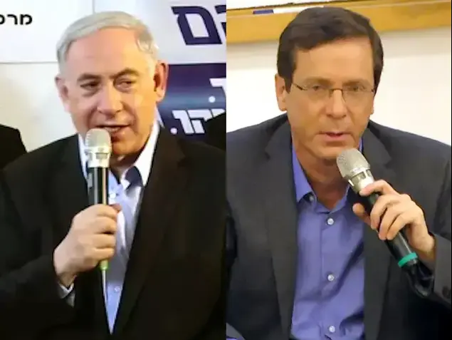 בנימין נתניהו יצחק הרצוג הליכוד המחנה הציוני בחירות 2015 (אבי כהן)