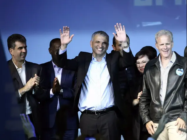 משה כחלון במטה המפלגה לאחר הכרזת התוצאות, 17 במרץ 2015 (רויטרס)