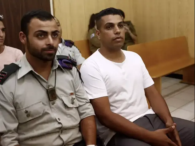 לירן חג'בי בבית הדין הצבאי בהכרעה בעונשו, יוני 2015 (מגד גוזני)