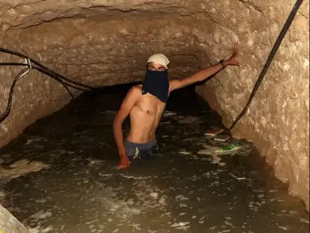 מנהרה מרצועת עזה שהוצפה במצרים (צילום מסך , מתוך "מען")