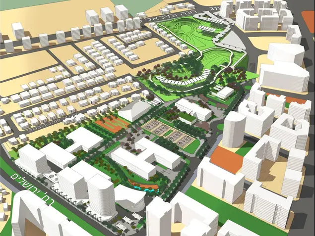 הדמיה – שכונת נרקיסים בראשון לציון – תבנה במקום מחנה צריפין ( , משרד רוני מרגולין – שמעון מרגולין אדריכלות בע"מ)