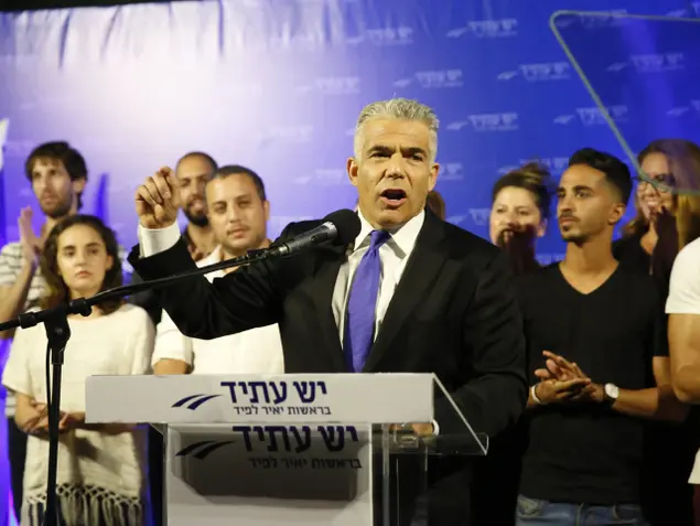 יאיר לפיד בכנס מפלגת יש עתיד, ראשון לציון. ספטמבר 2016 (מגד גוזני)