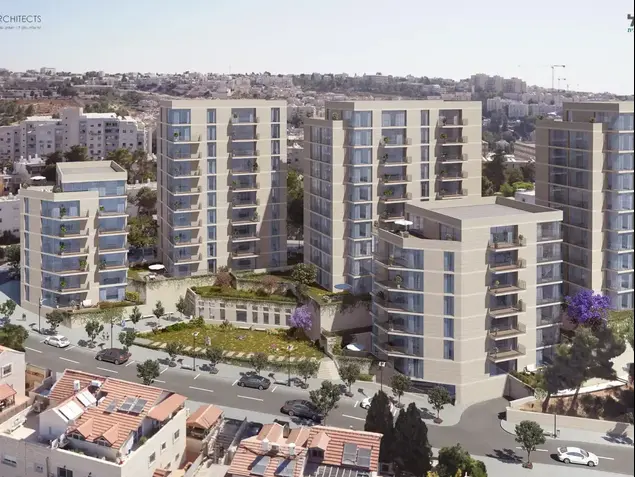 פרויקט מרום גנים רחוב שטרן שכונת קריית יובל ירושלים פינוי בינוי נדלן נדל"ן (יח"צ , דלה פרגולה אדריכלים וחברת קדמת היובל)