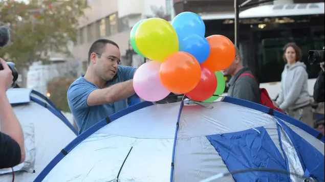 שי כהן, מחאת אוהלים בשדרות רוטשילד, מרץ 2015 (ראובן קסטרו)