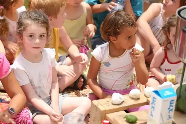 ילדים בפעילות של עיריית תל אביב "מן הכפר אל העיר – הבאנו ביכורים" לשבועות (יח"צ)