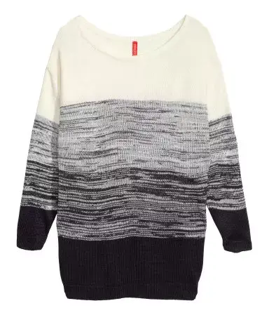 סוודר אפור-שחור-לבן של H&M (אתר רשמי , tp://www.hm.com)
