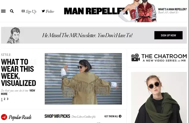 בלוג האופנה Man Repeller - הבחירות של דורין פרנקפורט (צילום מסך)