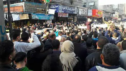 הפגנה ברצועת עזה במחאה על משבר החשמל ינואר 2017 (צילום מסך)