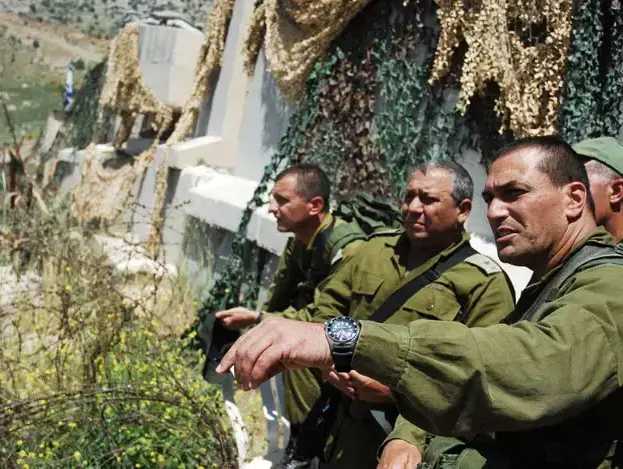 מפקד פיקוד הצפון, אלוף גדי אייזנקוט ומפקד אוגדה 36, תת אלוף אייל זמיר במצפה הילה, יוני 2011 (דובר צה"ל)