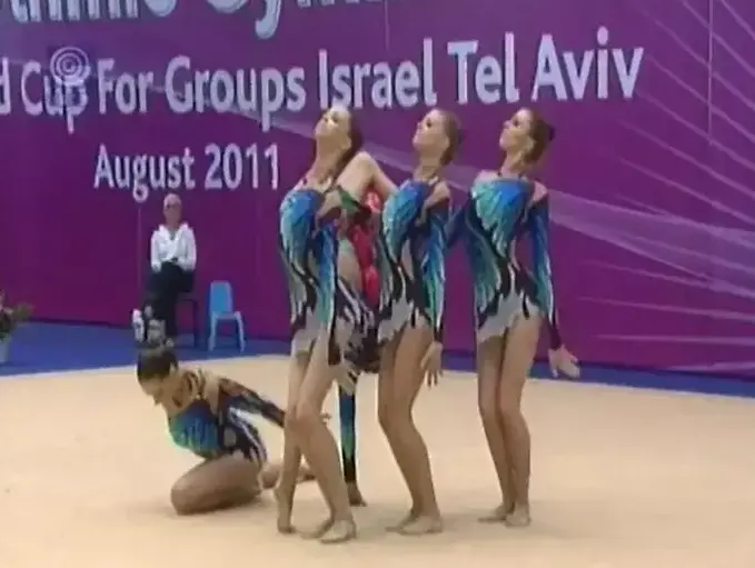 גביע העולם בהתעמלות אמנותית קבוצתית (צילום מסך) גביע העולם בהתעמלות אמנותית קבוצתית (צילום מסך)