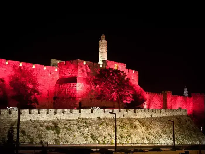 נושא: חומת העיר העתיקה בירושלים נצבעה בורוד במסגרת חודש המודעות לסרטן השד, מאי 2012 (עומר מירון) נושא: חומת העיר העתיקה בירושלים נצבעה בורוד במסגרת חודש המודעות לסרטן השד, מאי 2012 (עומר מירון)