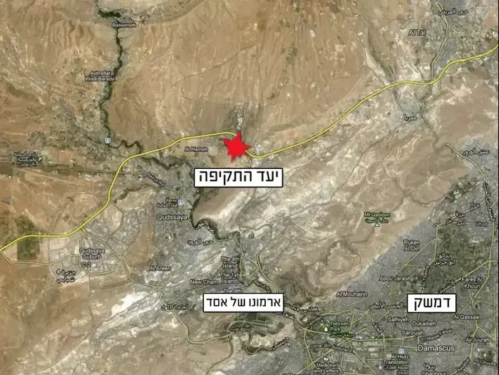 אזור ג'מראיא בסוריה בו הותקף מתקן מחקר על ידי חיל האוויר, 20 ינואר 2013 (מערכת וואלה! NEWS , Google maps) אזור ג'מראיא בסוריה בו הותקף מתקן מחקר על ידי חיל האוויר, 20 ינואר 2013 (מערכת וואלה! NEWS , Google maps)