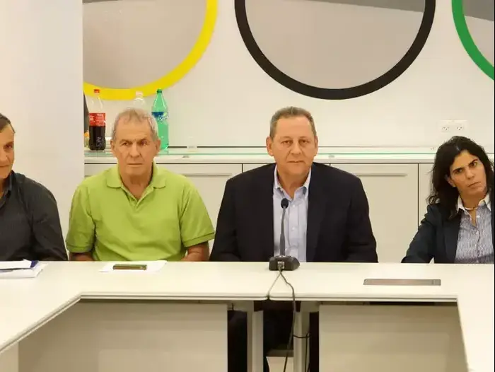 יעל ארד, יגאל כרמי, יורם אורנשטיין, אפרים זינגר מנכ"ל הוועד האולימפ (דרור פיקלני) יעל ארד, יגאל כרמי, יורם אורנשטיין, אפרים זינגר מנכ"ל הוועד האולימפ (דרור פיקלני)