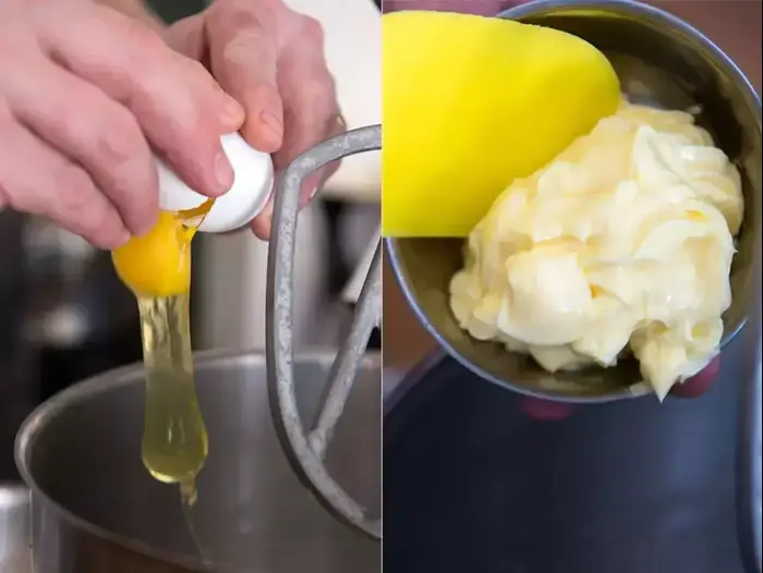 מערבבים חלב, שמרים, מלח, ביצים, סוכר וחמאה (נמרוד סונדרס) מערבבים חלב, שמרים, מלח, ביצים, סוכר וחמאה (נמרוד סונדרס)