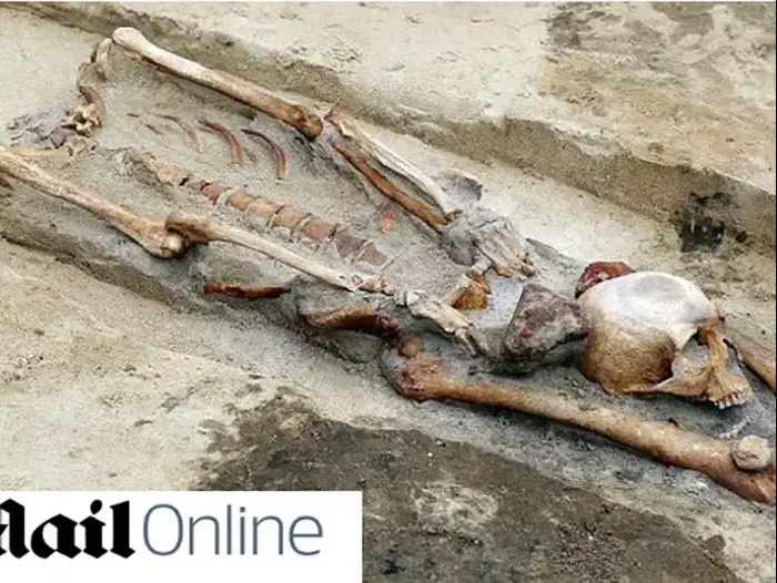 קבר ערפד בפולין (צילום מסך , daily mail) קבר ערפד בפולין (צילום מסך , daily mail)