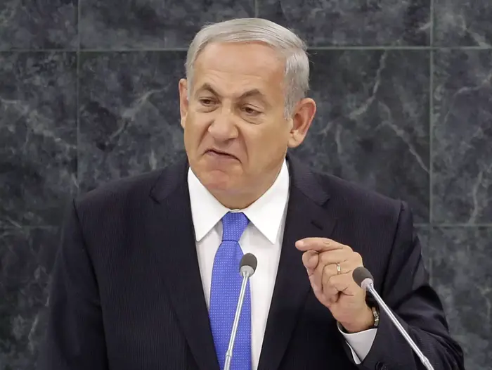 ראש הממשלה בנימין נתניהו נואם בעצרת האו"ם. 1 באוקטובר 2013 (AP) ראש הממשלה בנימין נתניהו נואם בעצרת האו"ם. 1 באוקטובר 2013 (AP)