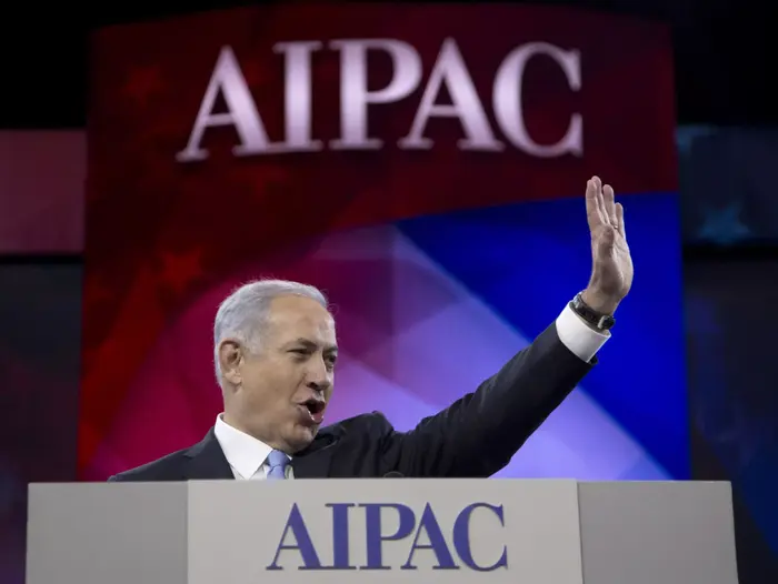 ראש הממשלה בנימין נתניהו נואם בכנס איפא"ק. מרץ 2014 (AP) ראש הממשלה בנימין נתניהו נואם בכנס איפא"ק. מרץ 2014 (AP)