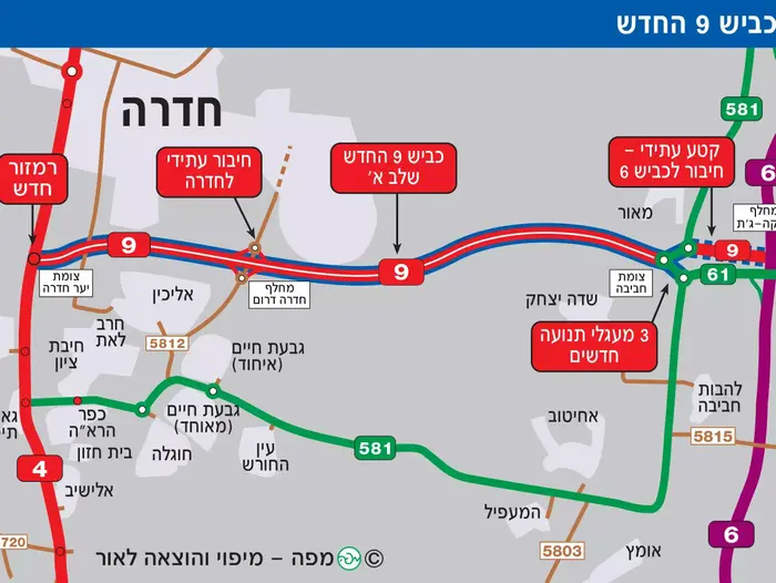 מפה, כביש 9 החדש (יח"צ) מפה, כביש 9 החדש (יח"צ)