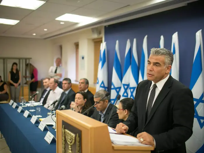 יאיר לפיד מציג את תקציב 2015 במסיבת עיתונאים במשרד האוצר (נועם מושקוביץ) יאיר לפיד מציג את תקציב 2015 במסיבת עיתונאים במשרד האוצר (נועם מושקוביץ)