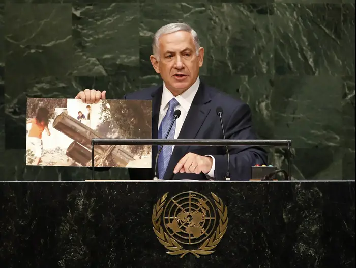ראש הממשלה בנימין נתניהו נואם בעצרת האו"ם (רויטרס) ראש הממשלה בנימין נתניהו נואם בעצרת האו"ם (רויטרס)