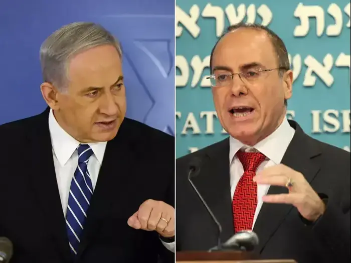 סילבן שלום ובנימין נתניהו. אוקטובר 2014 (עיבוד תמונה , יואב דודקביץ, חיים צח לע"מ) סילבן שלום ובנימין נתניהו. אוקטובר 2014 (עיבוד תמונה , יואב דודקביץ, חיים צח לע"מ)
