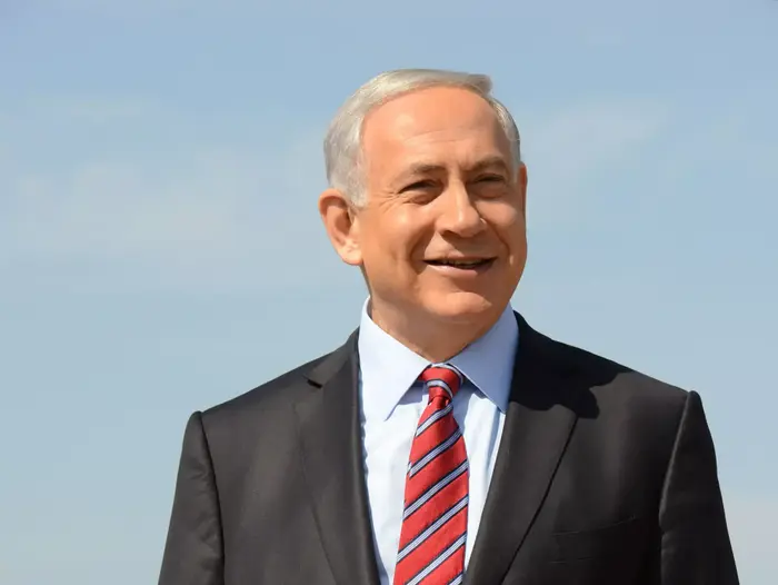 ראש הממשלה בנימין נתניהו בטקס הנחת אבן פינה לנמל החדש באשדוד, אוקטובר 2014 (לשכת העיתונות הממשלתית , קובי גדעון)