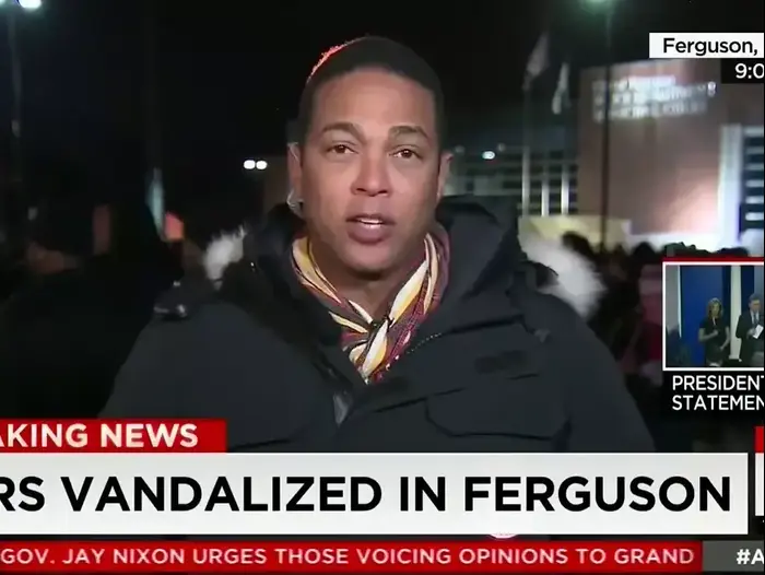 דון למון - מגיש רשת cnn. פרגוסון, מיזורי, נובמבר 2014 (צילום מסך)