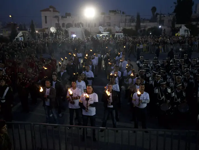 חגיגות 50 שנה לייסוד פתח רמאללה, דצמבר 2014 (AP) חגיגות 50 שנה לייסוד פתח רמאללה, דצמבר 2014 (AP)