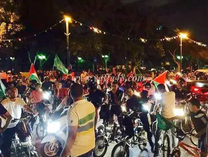 הפגנות למען אל-אקצא שהתקיימו ביפו, אוקטובר 2015 (צילום מסך , טוויטר)