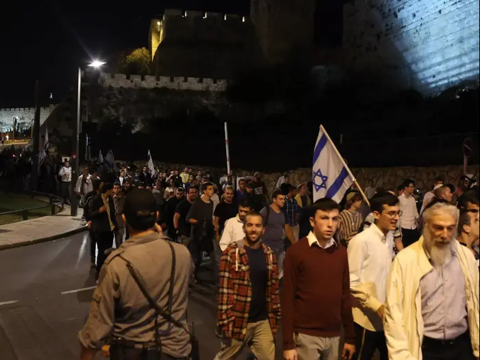 הפגנת פעילי ימין קיצוני בירושלים, 8 באוקטובר 2015 (נועם מושקוביץ) הפגנת פעילי ימין קיצוני בירושלים, 8 באוקטובר 2015 (נועם מושקוביץ)