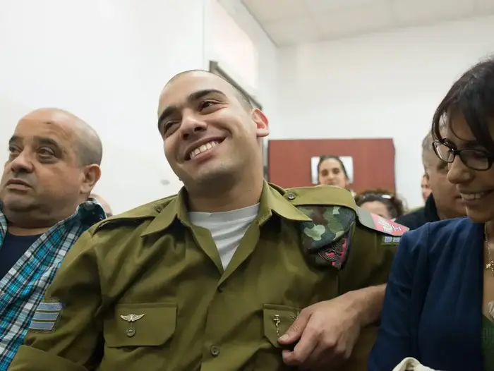 אלאור אזריה, בית הדין הצבאי יפו. 26 ביולי 2016 (ניב אהרונסון) אלאור אזריה, בית הדין הצבאי יפו. 26 ביולי 2016 (ניב אהרונסון)