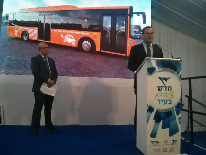 השקת האוטובוס החשמלי של חברת דן, תחנת רידינג תל אביב. 15 בספטמבר 2016 (אבי כהן)