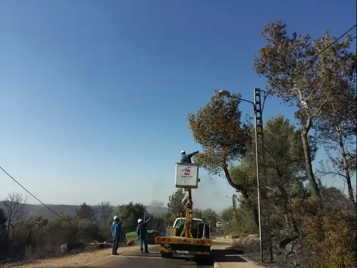 עבודות של חברת החשמל לתיקון תשתיות החשמל לאחר השריפה בחלמיש. 26 בנובמבר 2016 (אתר רשמי , מאיר ברניב, חברת החשמל) עבודות של חברת החשמל לתיקון תשתיות החשמל לאחר השריפה בחלמיש. 26 בנובמבר 2016 (אתר רשמי , מאיר ברניב, חברת החשמל)