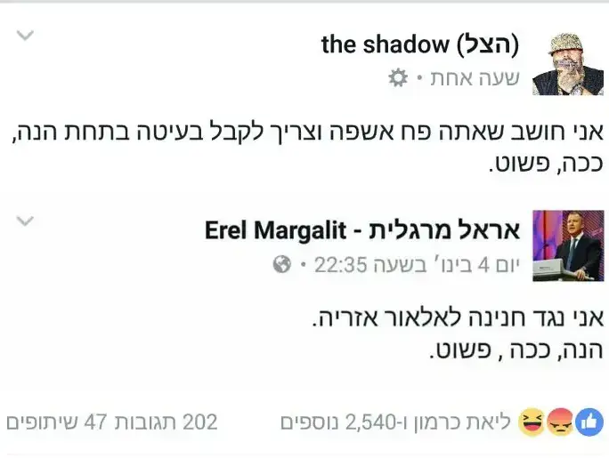 אבטחה הוצמדה לח"כ מרגלית בשל כלפיו איומים ברשת (צילום מסך , פייסבוק) אבטחה הוצמדה לח"כ מרגלית בשל כלפיו איומים ברשת (צילום מסך , פייסבוק)