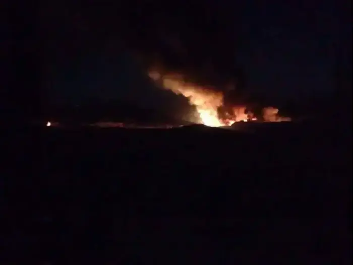 תקיפה בשדה התעופה הצבאי אל-מאזה בדמשק, 13 בינואר 2017 (מערכת וואלה! NEWS , טוויטר)