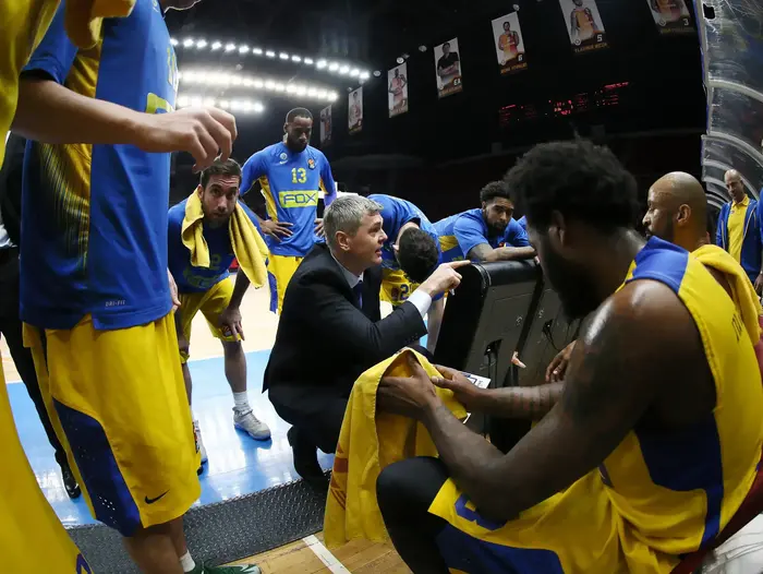 מאמן מכבי תל אביב איינארס בגאצקיס (GettyImages) מאמן מכבי תל אביב איינארס בגאצקיס (GettyImages)
