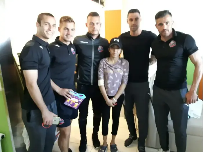 שחקני הפועל חיפה מהראן לאלה, שלומי ארביייטמן, מקסים פלקושצ'נקו, אופק פישלר (מערכת וואלה! NEWS , דוברות הפועל חיפה)