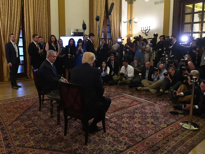 פגישת ראש הממשלה בנימין נתניהו עם נשיא ארה"ב דונלד טראמפ במלון המלך דוד בירושלים 22 במאי 2017 (לשכת העיתונות הממשלתית , קובי גדעון)