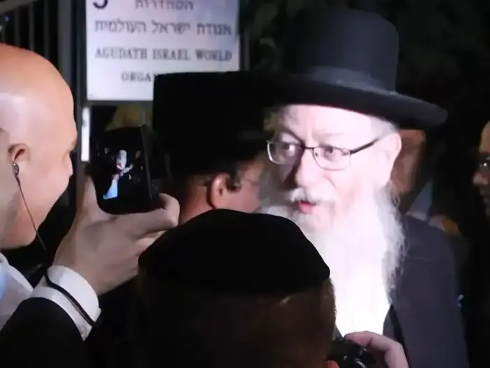 יעקב ליצמן בכינוס של מועצת גדולי התורה בירושלים של אגודת ישראל על חוק הגיוס (אבי כהן) יעקב ליצמן בכינוס של מועצת גדולי התורה בירושלים של אגודת ישראל על חוק הגיוס (אבי כהן)