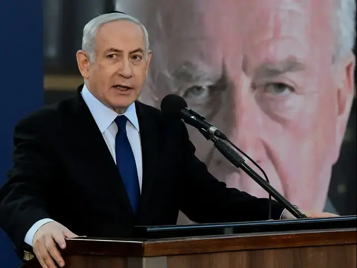 ראש הממשלה, בנימין נתניהו במהלך נאומו בטקס האזכרה הממלכתי ליצחק ולאה רבין, בהר הרצל, ירושלים 10 בנובמבר 2019 (ראובן קסטרו) ראש הממשלה, בנימין נתניהו במהלך נאומו בטקס האזכרה הממלכתי ליצחק ולאה רבין, בהר הרצל, ירושלים 10 בנובמבר 2019 (ראובן קסטרו)