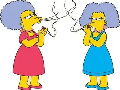 סלמה עם פטי בסדרה "משפחת סימפסון" (יח"צ) סלמה עם פטי בסדרה "משפחת סימפסון" (יח"צ)