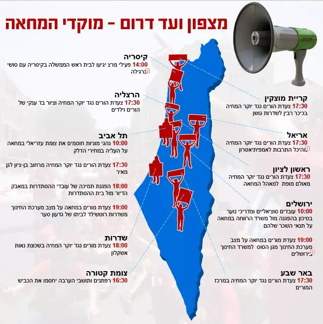 מפת המחאות (מערכת וואלה! NEWS) מפת המחאות (מערכת וואלה! NEWS)