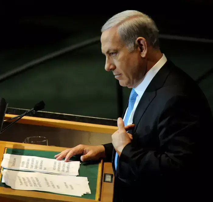 ראש הממשלה בנימין נתניהו נושא נאום בעצרת הכללית של האו"ם (לשכת העיתונות הממשלתית , אבי אוחיון) ראש הממשלה בנימין נתניהו נושא נאום בעצרת הכללית של האו"ם (לשכת העיתונות הממשלתית , אבי אוחיון)